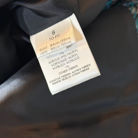 Vintage Jaeger Wool Houndstooth womens Blazer UK 8 Collarless 80's 90'sn - Picture 3 of 10